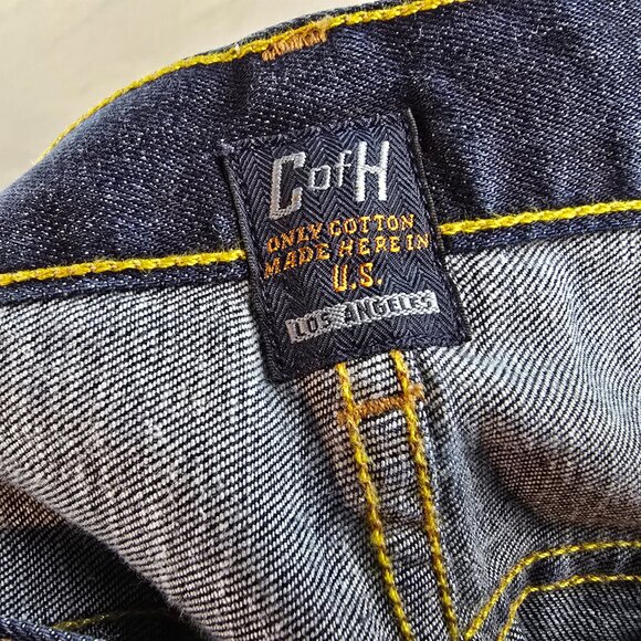 Citizens Of Humanity Jeans Mens 39x27 Blue Denim Dark Wash Sid Straight USA Made - Picture 8 of 12